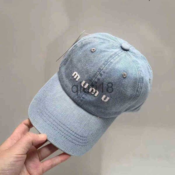 Top Caps Miu Denim Beyzbol Kapağı Kadınlar Hip Hop Şapka Mektup Kapakları Bayanlar İçin Erkekler Açık Yaz Visor Sonbahar Sırık Snapback Sun Hat Gorras X0912