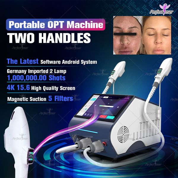 CE FDA aprovado IPL Laser OPT Máquina de remoção de pêlos Equipamento de terapia vascular Rejuvenescimento da pele Dispositivo de tratamento de acne DHL frete grátis