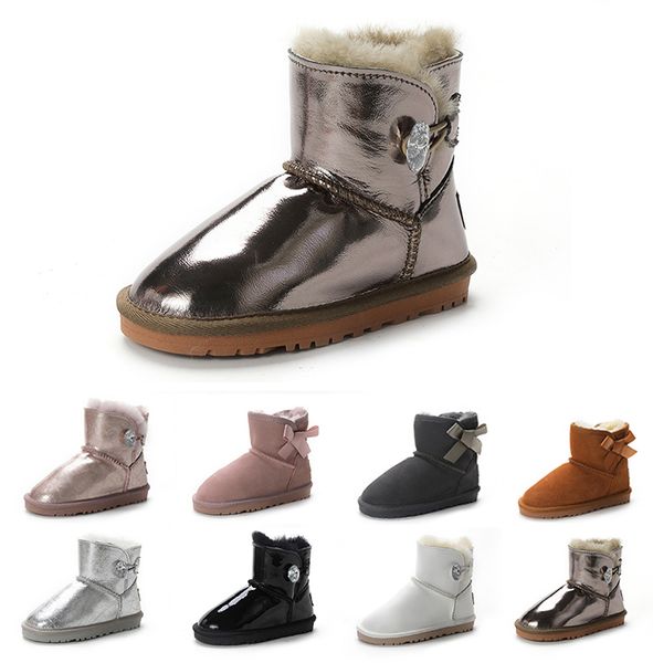 Designers tornozelo metade crianças botas clássico ultra mini plataforma neve crianças bota sapatos moda tênis shearling forro de pele de carneiro menino menina botas botas eur 22-35