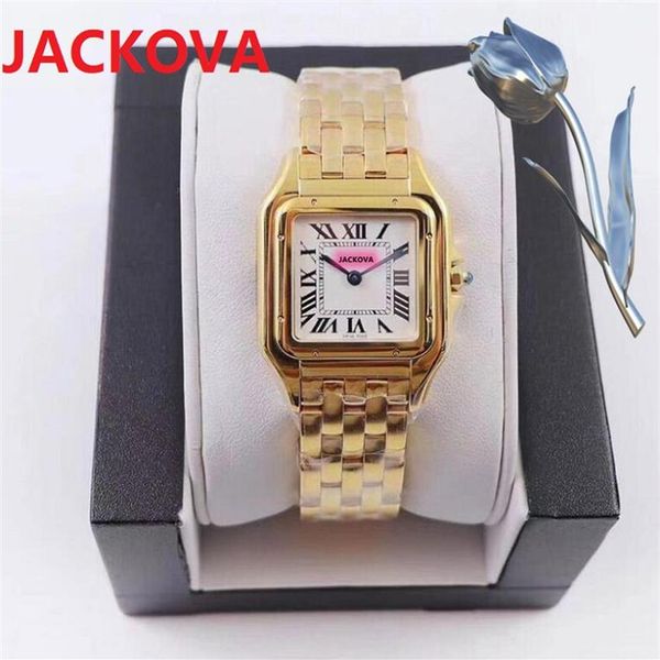 Orologi da donna quadrati romani modello top 22 30MM 27 30MM quadrante Alta qualità oro rosa argento 316L batteria al quarzo completamente in acciaio inossidabile c284G