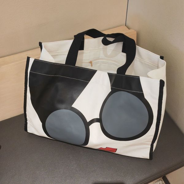 Sacos cosméticos casos de alta qualidade urbano moderno feminino adorável impresso saco de compras grande praia xxl senhoras bolsas 230912