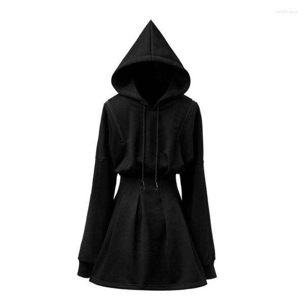 Kadın Hoodies Sweatshirt Ceket Kadınlar Sıradan Fermuarı Hoodie Ceket Alt Kültür Y2K tarzı Giysiler Harajuku Dark Punk Mine Kız Elbise