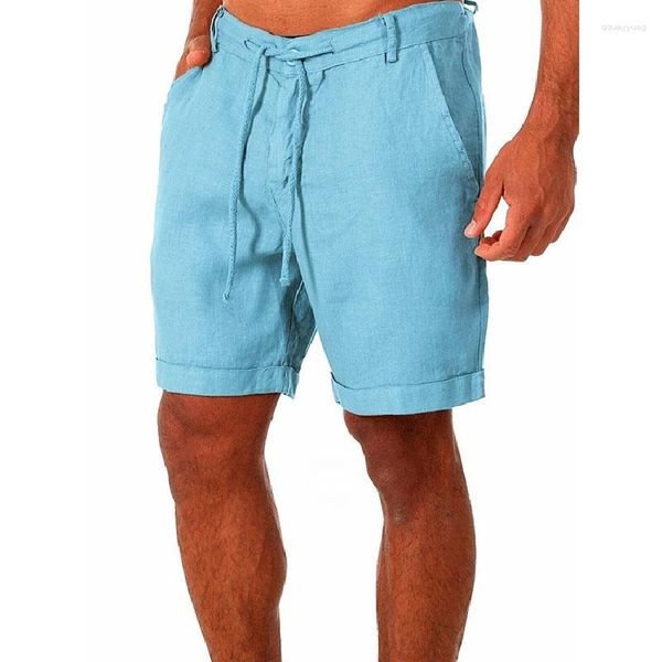 Männer Shorts 2023 Sommer Leinen Dünne Atmungsaktive Kordelzug Micro Elastische Mode Männlichen Casual Jogging Hosen