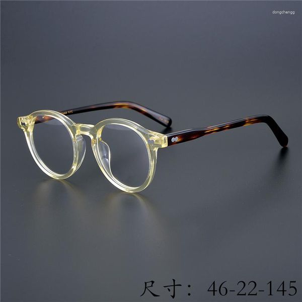 Sonnenbrillenrahmen kommen in limitierter Auflage an, Vintage-Acetat-Brillenrahmen, handgefertigt, für Damen und Herren, Retro-rundes Design mit Gravur