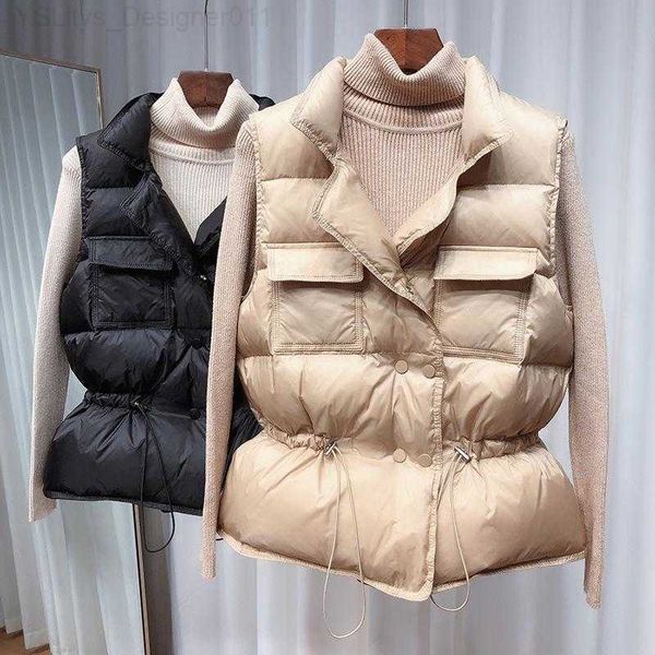 Männer Westen Frauen Weiße Ente Unten Parka Herbst Winter Warme Ärmellose Weste Weibliche Kurze Puffer Mantel Frau Casual Jacke Weste L230912