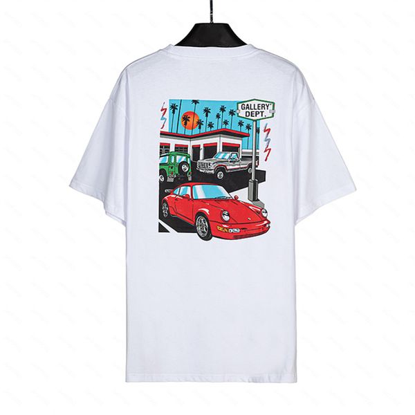 Galerien DEPT Harajuku 23SS Frühling Vintage CAR Washed Letters Gedrucktes Logo T-Shirt Lose Übergroße Hip Hop Unisex Kurzarm T-Shirts 03