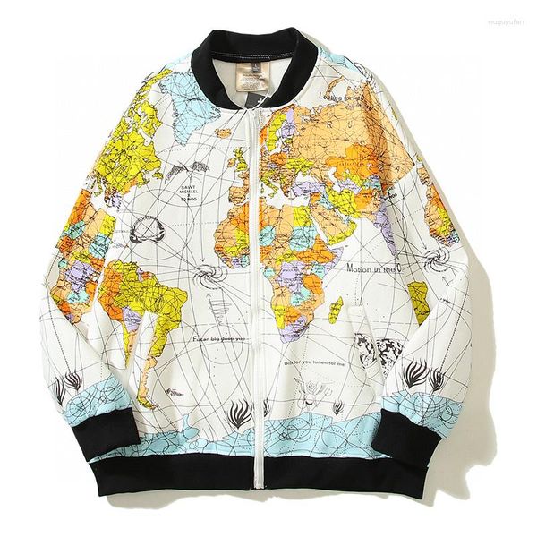 Erkek Ceketleri Japon Sokak Giyim Spaper Kağıt Bombacı Harajuku Sonbahar ve Kış Gevşek Günlük Polar Paltolar
