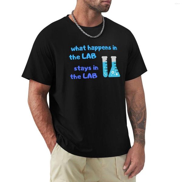 Polo da uomo Cosa succede in laboratorio rimane DIVERTENTE Provette Microbiologia T-shirt Magliette estive Magliette da uomo