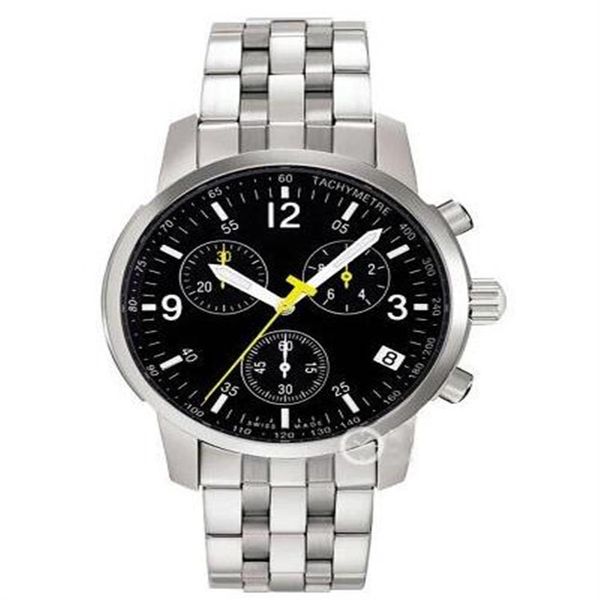 E pulseira de aço cronógrafo relógio masculino modelo de vidro de safira T17 1 586 52 Movimento Swiss ETA T17158652 T17 bo247N