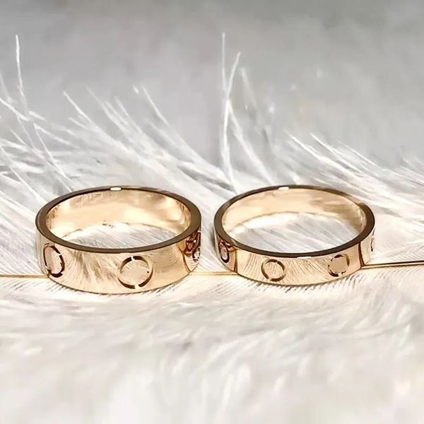 Anel de amor em aço titânio prata e ouro rosa 4mm, 5mm 6mm joias masculinas e femininas para casais presente perfeito compartilhar para ser parceiro