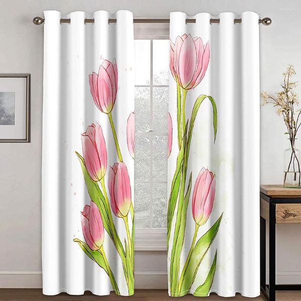 Cortina presente do dia das mães tulipa cortinas janela sala de estar tratamento cozinha pronto feito pequenas cortinas para tratamentos