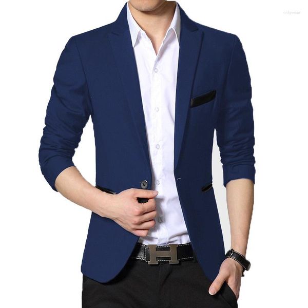 Abiti da uomo Primavera Autunno Blazer Abito da uomo Cardigan Giacca con un bottone Casual Plus Size Easy Care