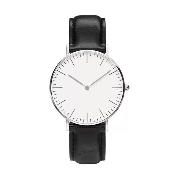 Designer Mens Watch dw Mulheres Moda Relógios Daniel039s Black Dial Leather Strap Relógio 40mm 36mm montres homme9278926291i