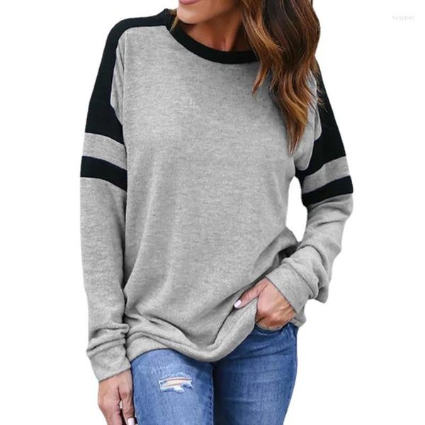 Frauen Hoodies Europäischen Stil Casual T-shirt Frau Oansatz Langarm T Top Frühling Herbst T Shirt