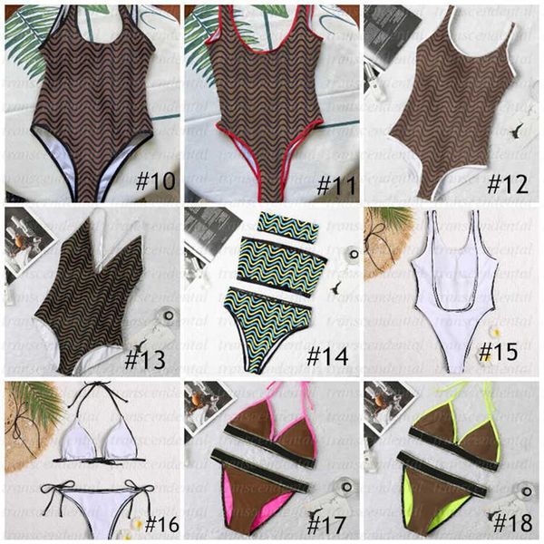 20 Stile FF Mix Badeanzug Classics Braunes Bikini-Set Damenmode Bademode Bandage Sexy Badeanzüge mit Polster Tags236h