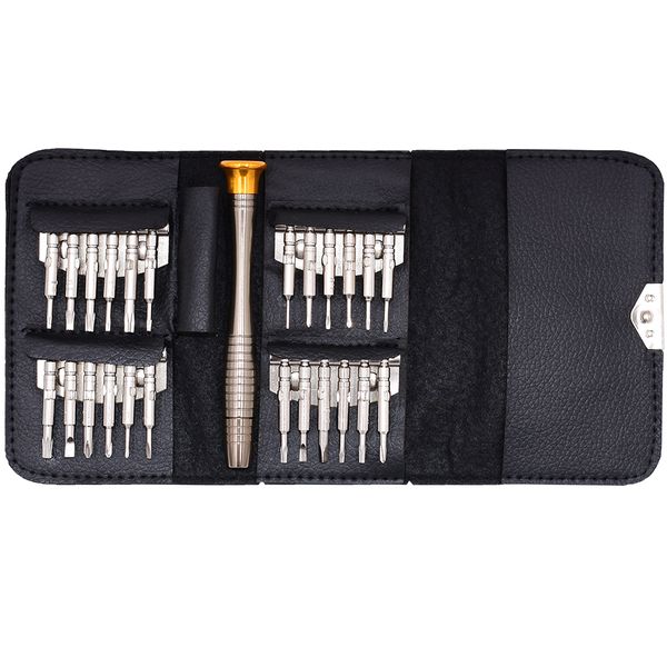 Novo com 0,6y tudo em um conjunto de bits torx venda quente 25 em 1 carteira chave de fenda conjunto para iphone 7 ferramentas manuais 20 jogos/lote