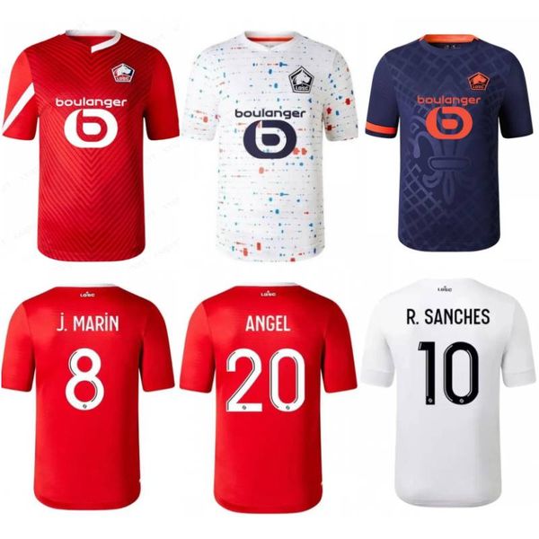 2023/24 LOSC Lille Camisas de futebol 2024 UMTITI BENTALEB GUDMUNDSSON HARALDSSON ANGEL J. DAVID Camisa Mens ALEXSANDRO R. CABELLA A. OUNAS YAZICI ANDRE Uniformes de futebol