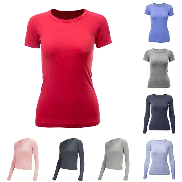 Fasion Damen-T-Shirts, Yoga-T-Shirts, Damen-Sportbekleidung, Swiftlys Tech Fasion Damen, lange, kurzärmelige T-Shirts, feuchtigkeitsableitender Strick, hochelastische Fitness-Kleidung von guter Qualität