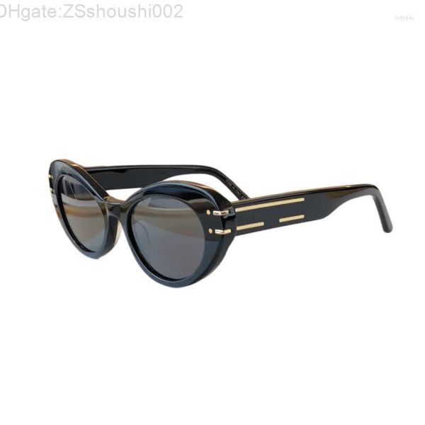 Sonnenbrille Damen Katzenaugen Persönlichkeit Coole Mode Luxusbrille Acetat Star Talent Outdoor Sonnenschutz UV400 Schwarz NHHS