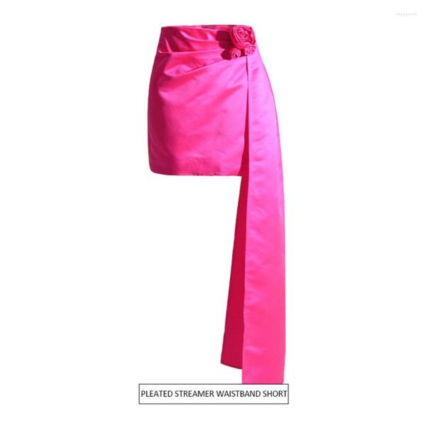 Юбки 2023, летняя универсальная полукороткая юбка со сложенной лентой, облегающая юбка с запахом и высокой талией