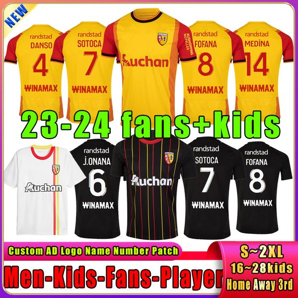 23 24 NewRC Lens Maillot SOTOCA FOFANA BUKSA Fans Spieler Fußballtrikots Fuß MEDINA OPENDA DIOUF MEDINA DIOUF Fußballtrikot Heim Auswärts Kinderausrüstung Uniformen