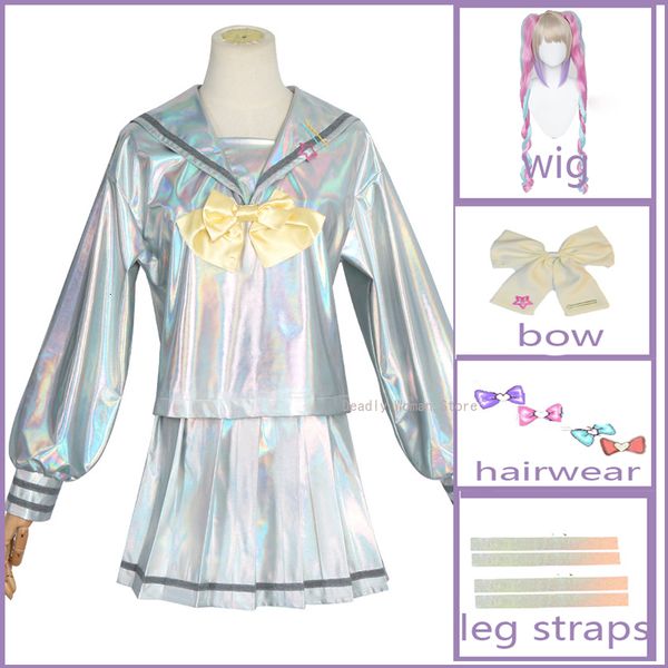 Tema Kostüm Cosplay Kostümleri Oyun Oğreti Kız Over Doz Kangel Ayakkabı Lolita Kızlar Güzel Lazer JK Sailor Suit Okul Üniforması 230912
