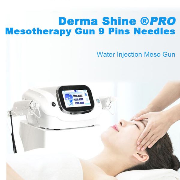 Professionelle 9 Pins Nano RF Wasser Meso Pistole Hautstraffung Mesotherapie Pistole für Schönheitssalon Anti-Falten-Mikronadel-Hautverjüngungsmaschine