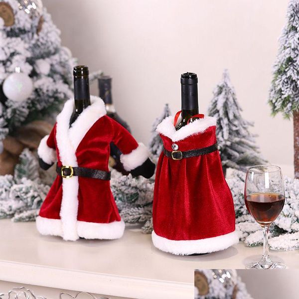 Decorações de Natal Novos Vinhos Vestido Garrafa de Vinho Dres Garrafas Decoração Criativa Bag251F Drop Delivery Home Garden Festive Party Sup Dhpu7