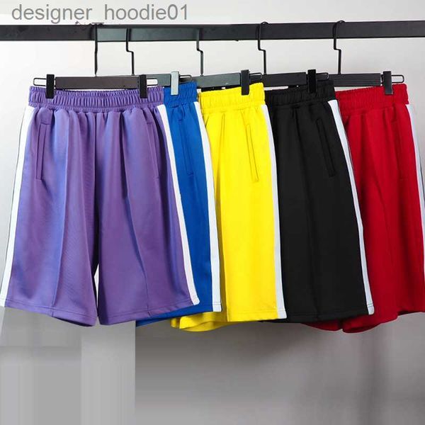 Shorts femininos masculinos e femininos shorts esportivos clássico preto e branco listrado lateral estudante casual shorts respirável reto curto pant l230912