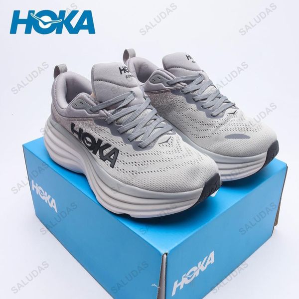 Sapatos de vestido Hoka Running Shoes Bondi 8 Anti Slip Absorção de Choque Respirável Road Running Shoes Homens Ao Ar Livre Jogging Casual Sport Shoes Mulheres 230912