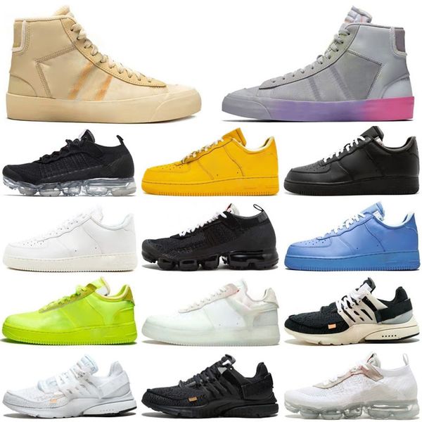 2023 Original Mens Mulheres Off Sapatos MCA Branco Azul Vermelho Mac Prata Metálico Volt Baixo Triplo Preto Verde Gner Presto 2.0 Chaussures YY