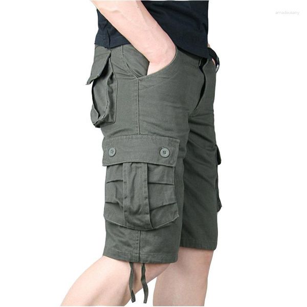 Shorts masculinos cargo homens de verão algodão casual casual baggy baggy breeches curtas curtas trabalham masculino tático plus size 44