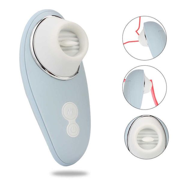 Articoli per massaggi Massaggio con ventosa per capezzoli Vibratore Giocattoli sexy per donne Stimolatore del clitoride 12 Frequenze Lingua Leccata orale2476