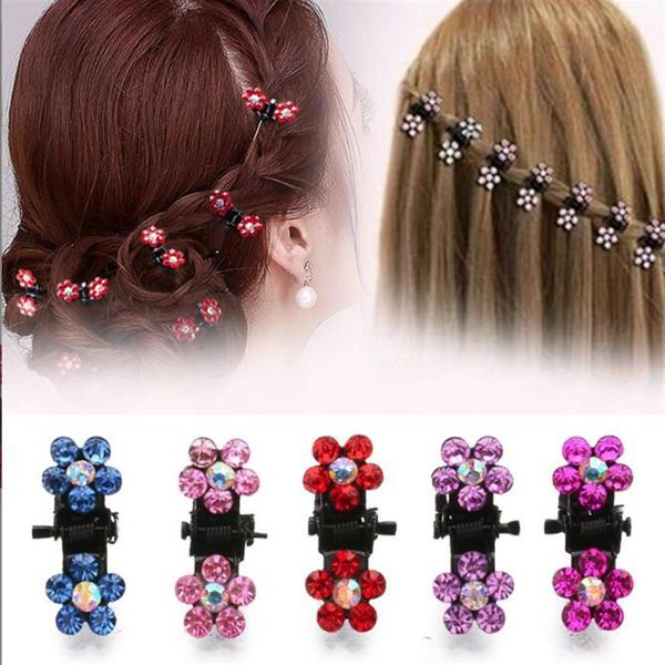 Kristall Strass Blume Haar Klaue Haarnadeln Haar Zubehör Ornamente Haar Clips Haarklammer für Kinder Mädchen 12 stücke set GC907283O