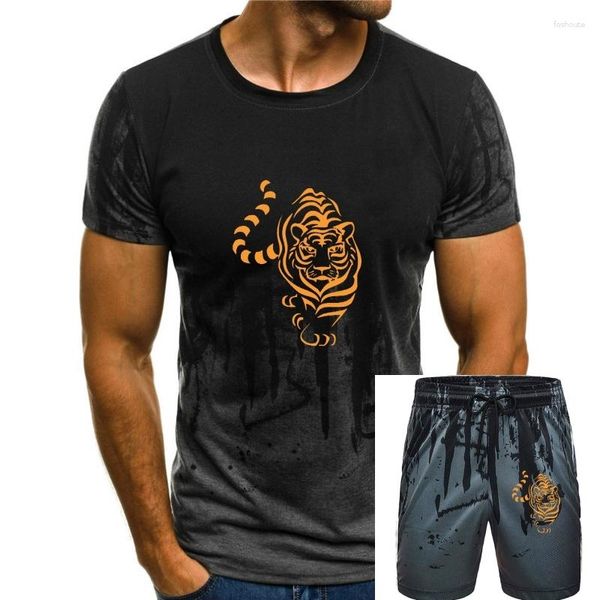 Erkek Tişörtleri 2023 Büyük boy Harajuku Çin tarzı Tiger Desen Tasarım Punk Giysileri Grafik Tees Komik Şık Kısa Kollu T-Shirt