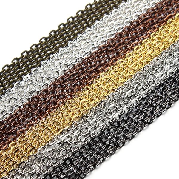 Komponenten 10 mt/los Rhodium/Silber/Gold/Rotguss/Antike Bronze Farbe Halskette Ketten Messing Masse Für DIY Schmuck Machen Materialien F712