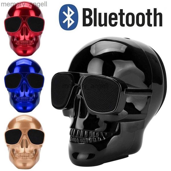 Altoparlanti portatili Altoparlante wireless Bluetooth Skull Mini portatile Suono stereo Altoparlanti bassi potenziati unici Lettore musicale audio da 5 W Supporto Scheda TF HKD230912