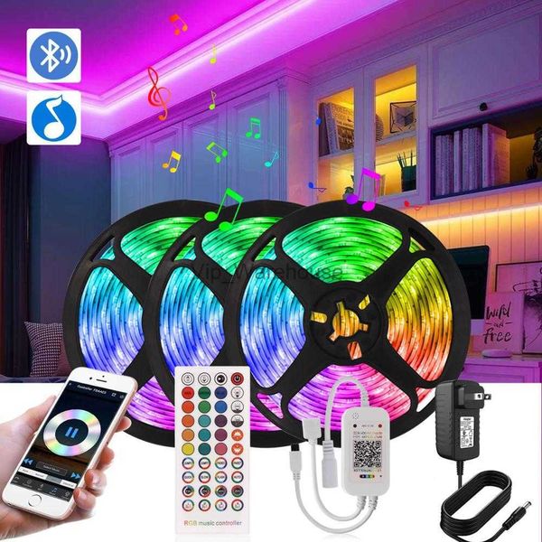 Strisce LED Striscia LED Bluetooth LED Ruban TV Retroilluminazione Telecomando Luminoso Neon Room Luci decorative per feste HKD230912
