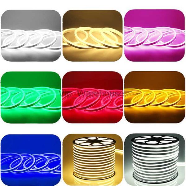 Strisce LED LED Neon Sign LED Flex Rope Light 110V 220V Strisce LED in PVC Indoor Outdoor Flex Tube Disco Bar Decorazione della festa di Natale HKD230912