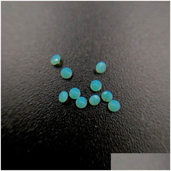 Diamantes soltos 208/2 Resistência a altas temperaturas Nano Gems Facet Round 0.8-2.2Mm Médio Chrysoprase Azulado Gree Sintético Ge Dhgarden Dhep4