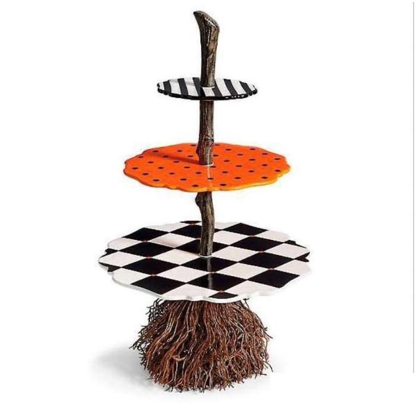 Outros Bakeware Cupcake Stand Titular Bolo de Sobremesa 3 Camadas Servindo Bandeja Display Reutilizável Bandeja de Pastelaria para Festa de Feriado de Halloween D Otrzo