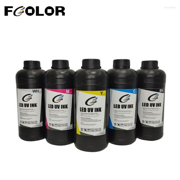 Kit di ricarica inchiostro Fcolor Lavabile A polimerizzazione rapida 5 Bottiglie 500ML LED UV Set per Mimaki LUS-170 Compatibile UCJV300 Stampa su vetro