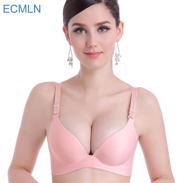 Ganz-Neue Sexy Nahtlose Bh Sammeln Einstellbar Frauen Dessous Super Push-Up Bh 6 Farbe Plus Größe C Tasse strappy frauen B297i