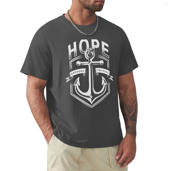 Polos masculinos Hope Anchors The Soul Camiseta Anime Manga Curta Simples Plus Size Camisetas Masculinas Longas