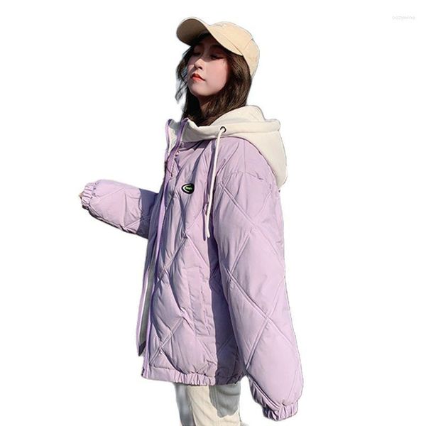 Casacos de Trench das Mulheres Curto Para Baixo Algodão 2023 Moda Jaquetas de Inverno Com Capuz Mulheres Parkas Manga Longa Grosso Meninas Quentes Coreano Outono Outwear