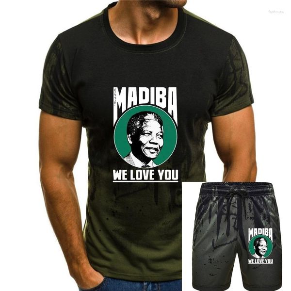 T-shirt da uomo T-shirt da uomo O-collo NELSON MANDELA Tribute Shirt T-shirt estiva in cotone maschile Taglia più grande