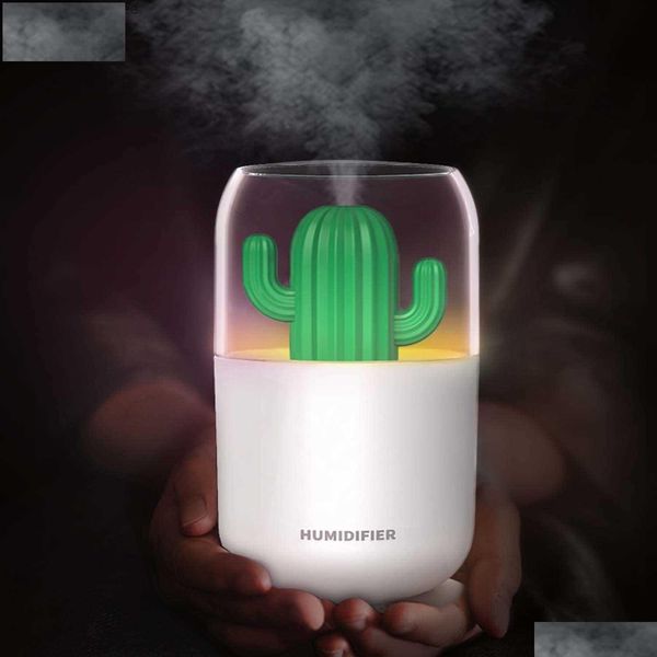 Umidificatori Capacità 300 Ml Diffusori Di Cactus Per Oli Essenziali Aromaterapia Fragranza Aroma Brezza Scrivania Ufficio Decorazioni Per La Casa Drop Delive Dhsnx