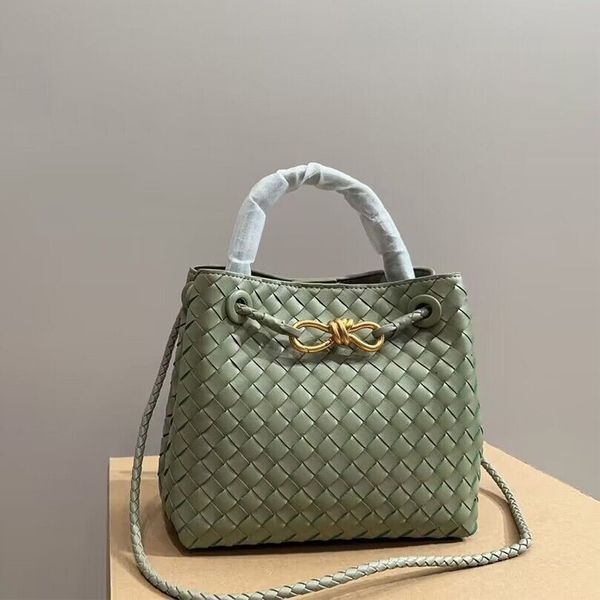 Мини-сумка Andiamo Tote через плечо. Женские тканые сумки-ведра. Роскошная сумка через плечо из натуральной кожи. Модная сумка для покупок. Дорожная сумка. Черный, зеленый кошелек.