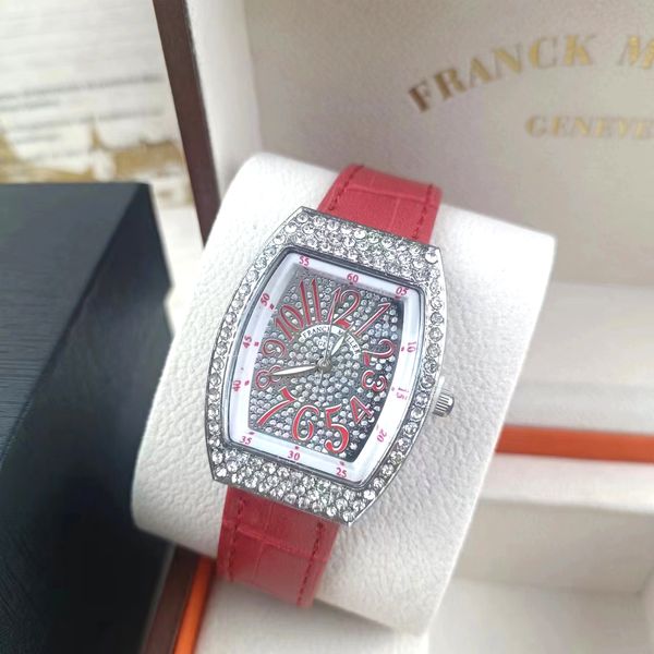 2023 Hochwertige Herren-Damenuhr voller Diamanten, Iced Out-Armband, Designer-Franck Müller-Uhren, Quarzwerk, Paar-Liebhaber-Uhr-Armbanduhr