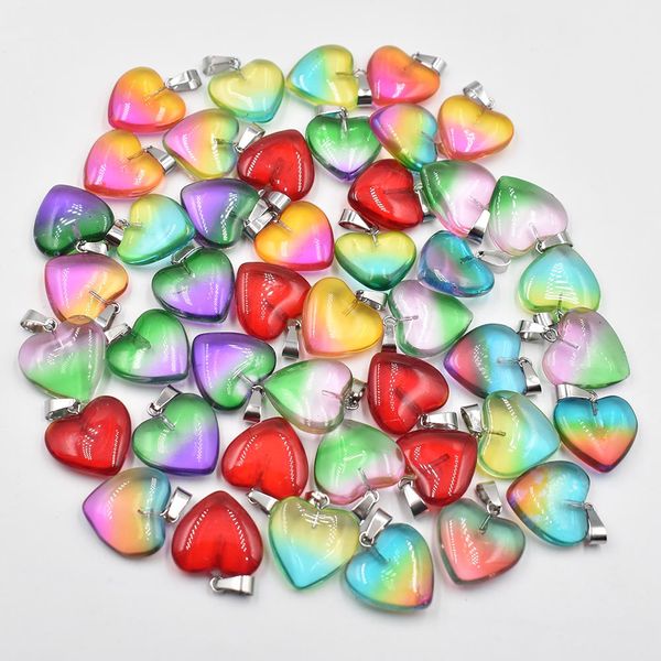 Neue wunderschöne Glaskristall-Anhänger in gemischter 20-mm-Herzform für die DIY-Schmuckherstellung von Halsketten